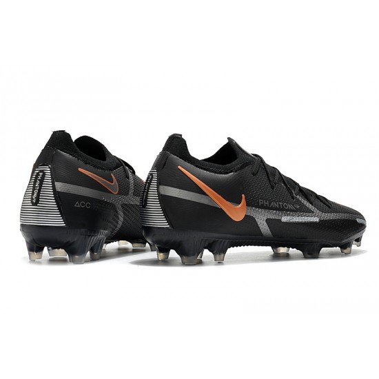 Nike Phantom GT Elite FG Low-top Gold Black Sliver Men Soccer Cleats 