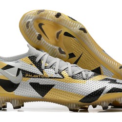 Nike Phantom GT Elite FG Low-top Sliver Gold Black Men Soccer Cleats 