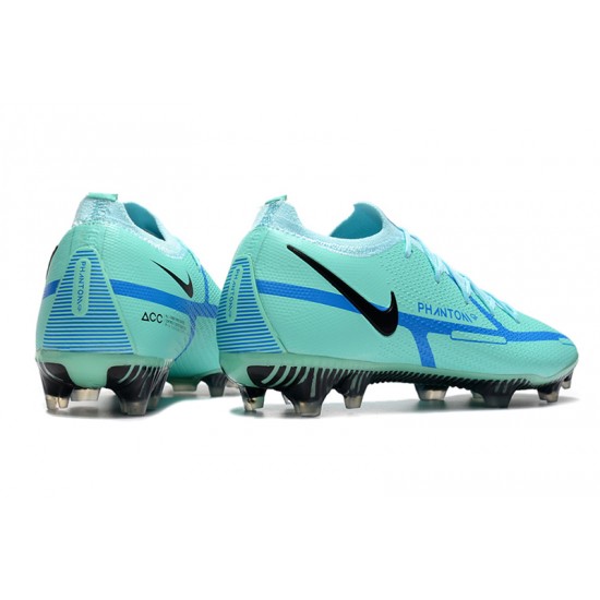 Nike Phantom GT Elite FG Low-top Turqoise Blue Black Men Soccer Cleats 