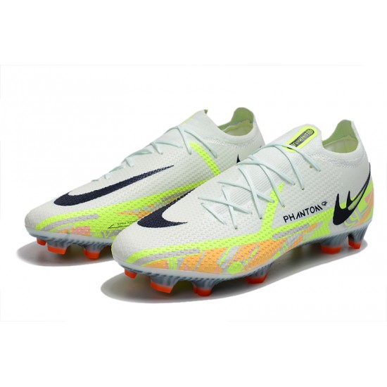 Nike Phantom GT Elite FG Low-top White Green Black Men Soccer Cleats 