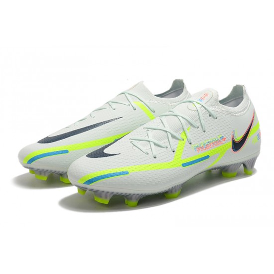 Nike Phantom GT Elite FG Low-top White Green Men Soccer Cleats 