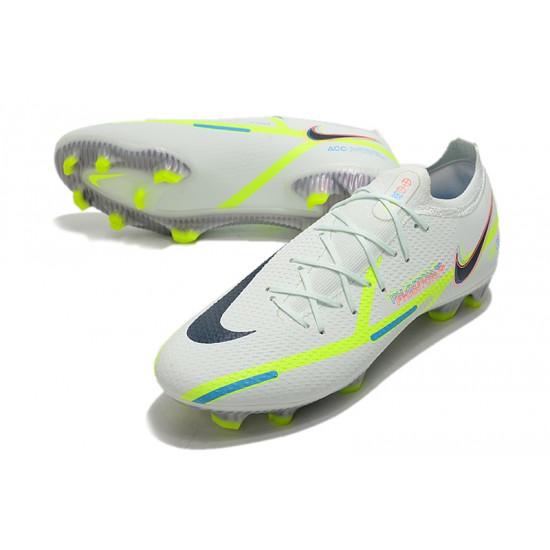 Nike Phantom GT Elite FG Low-top White Green Men Soccer Cleats 