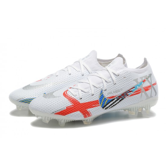 Nike Phantom GT Elite FG Low-top White Red Blue Men Soccer Cleats 