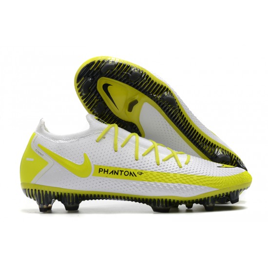 Nike Phantom GT Elite FG White Yellow Black Soccer Cleats