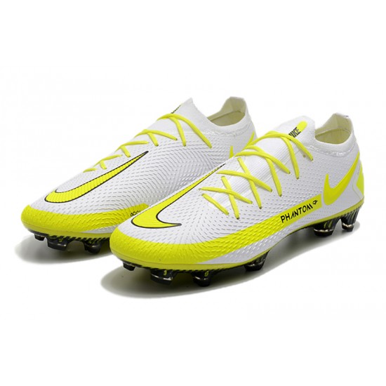 Nike Phantom GT Elite FG White Yellow Black Soccer Cleats