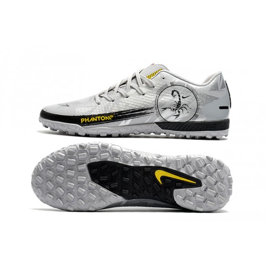 Nike Phantom GT TF Low Mens Silver Black Yellow Soccer Cleats