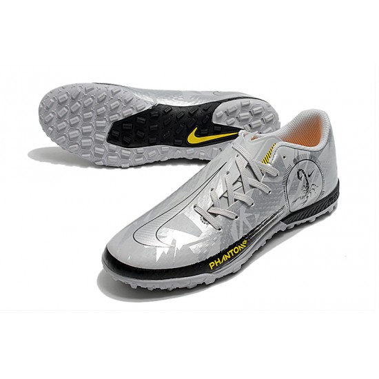 Nike Phantom GT TF Low Mens Silver Black Yellow Soccer Cleats