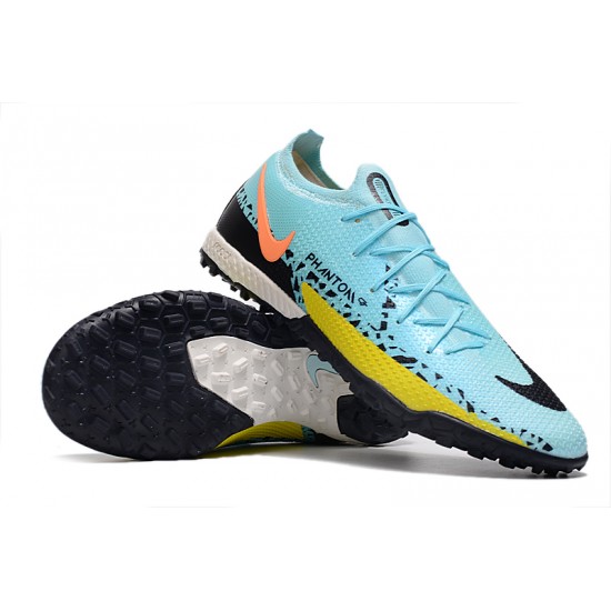 Nike Phantom GT2 Elite TF Low-top Blue Black Yellow Men Soccer Cleats 