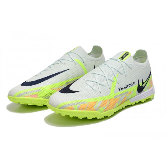 Nike Phantom GT2 Elite TF Low-top Grey Green Men Soccer Cleats 