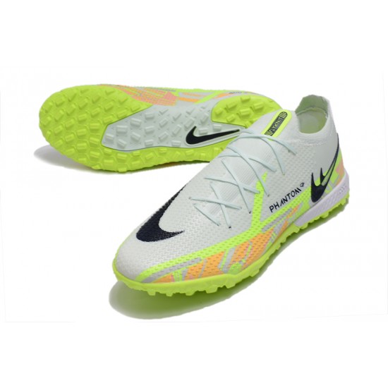 Nike Phantom GT2 Elite TF Low-top Grey Green Men Soccer Cleats 