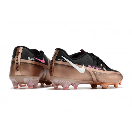 Nike Phantom GT2 FG Low-top Black Brown Soccer Cleats 