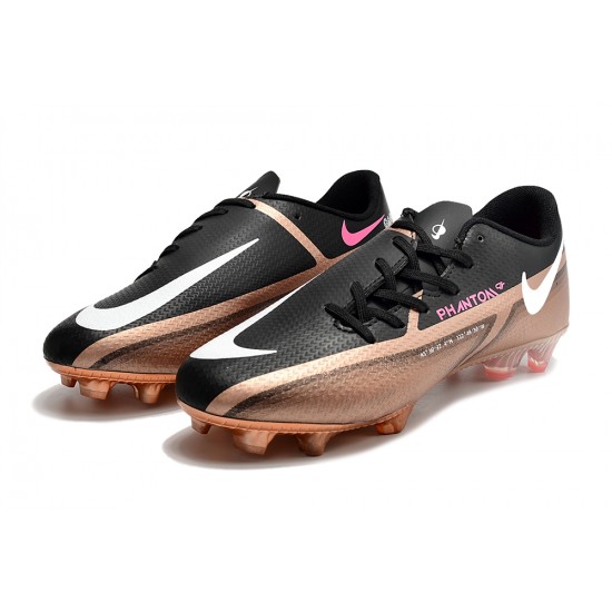 Nike Phantom GT2 FG Low-top Black Brown Soccer Cleats 