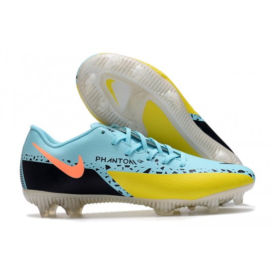 Nike Phantom GT2 FG Low-top Blue Yellow Black Men Soccer Cleats