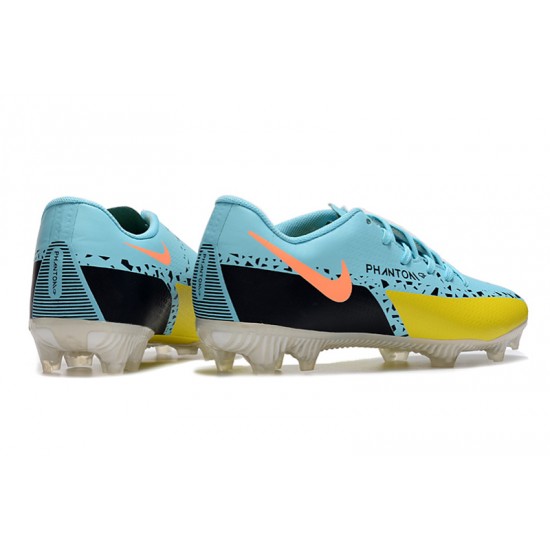 Nike Phantom GT2 FG Low-top Blue Yellow Black Men Soccer Cleats