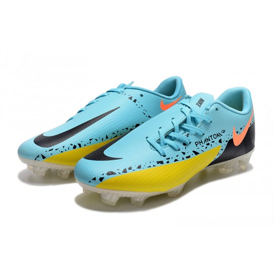 Nike Phantom GT2 FG Low-top Blue Yellow Black Men Soccer Cleats