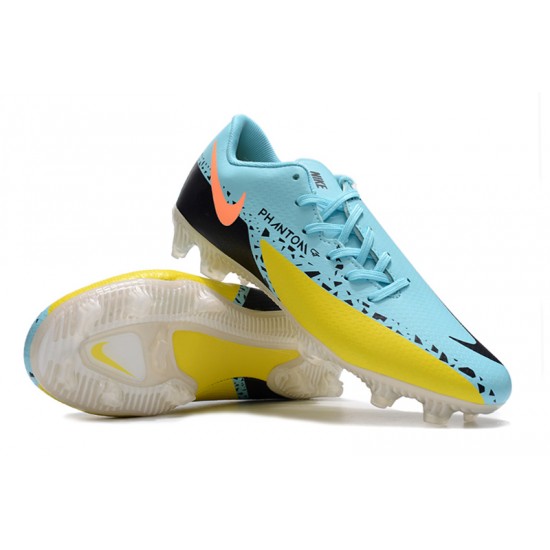 Nike Phantom GT2 FG Low-top Blue Yellow Black Men Soccer Cleats 