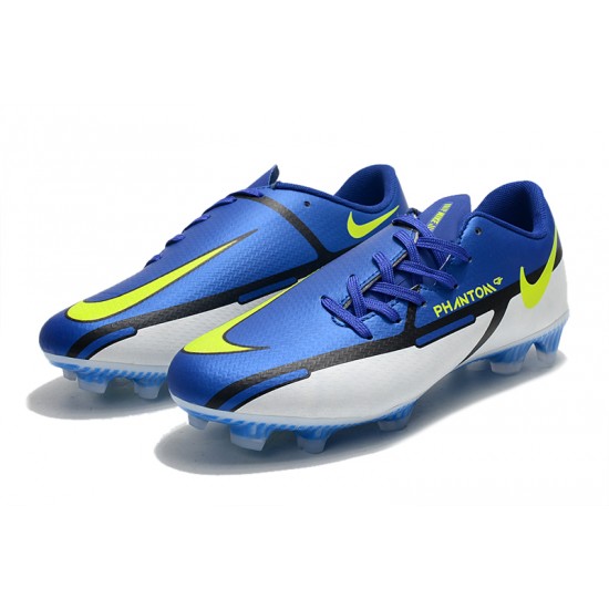 Nike Phantom GT2 FG Low-top Dark Blue White Men Soccer Cleats 