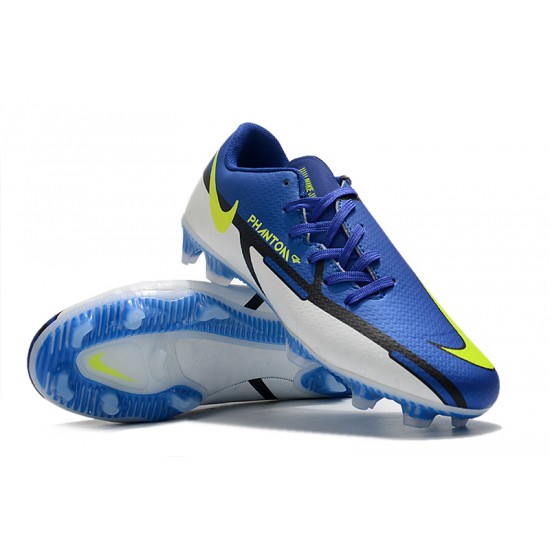 Nike Phantom GT2 FG Low-top Dark Blue White Men Soccer Cleats 