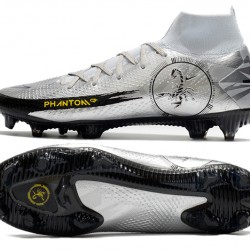 Nike Phantom Scorpion Elite Dynamic Fit FG Low Mens Silver Yellow Black Soccer Cleats