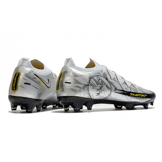 Nike Phantom Scorpion Elite FG Mens Silver Black Soccer Cleats