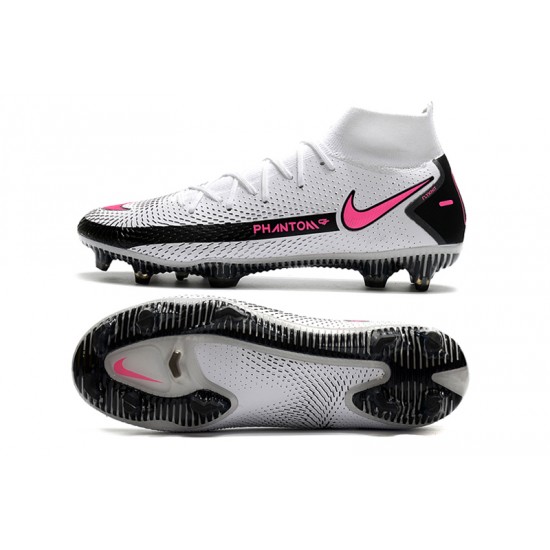 Nike Phantom GT Elite Dynamic Fit FG White Pink Black Soccer Cleats