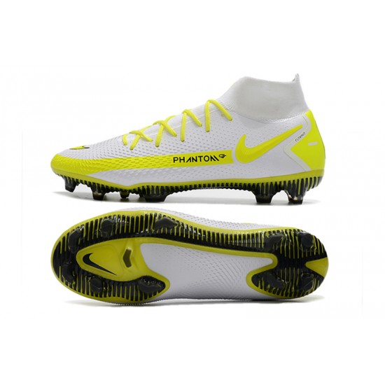 Nike Phantom GT Elite Dynamic Fit FG White Yellow Black Soccer Cleats