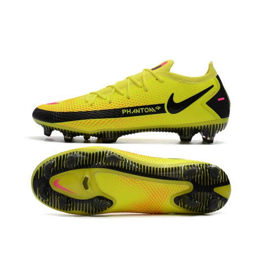 Nike Phantom GT Elite FG Black Yellow Peach Soccer Cleats