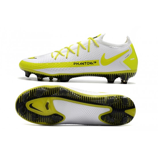 Nike Phantom GT Elite FG White Yellow Black Soccer Cleats