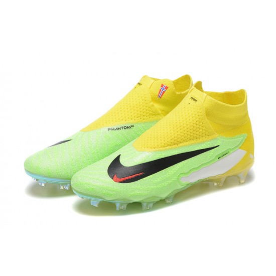 Nike Phantom GX Elite FG Green Yellow Women And Men Soccer Cleats