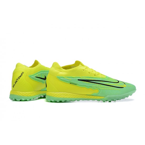 Nike Phantom GX Elite TF Green Yellow Women And Men Soccer Cleats 