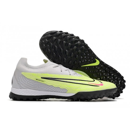 Nike Phantom GX Elite TF Grey Green Women And Men Low Soccer Cleats 