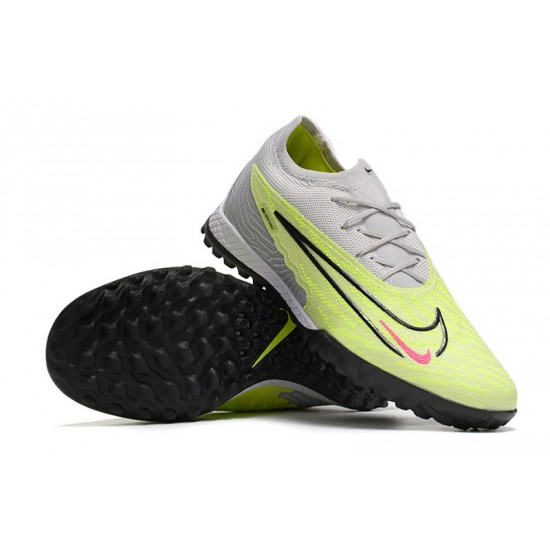 Nike Phantom GX Elite TF Grey Green Women And Men Low Soccer Cleats 