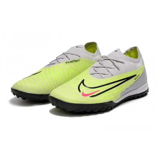 Nike Phantom GX Elite TF Grey Green Women And Men Low Soccer Cleats 