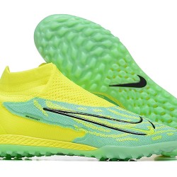 Nike Phantom GX Elite TF High-top Yellow Green Women And Men Soccer Cleats