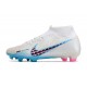 Nike Air Zoom Mercurial Superfly IX Academy High FG Beige Blue Pink Soccer Cleats