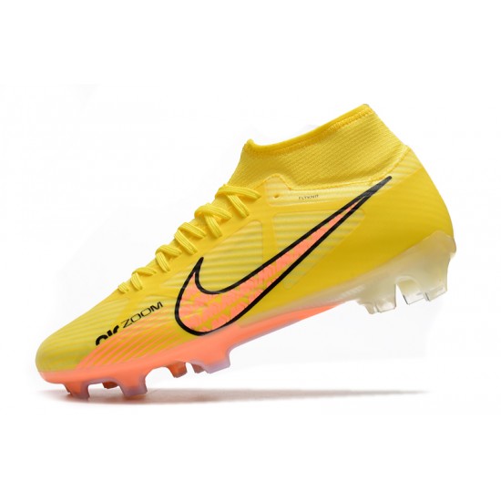 Nike Air Zoom Mercurial Superfly IX Academy High FG Yellow Black Soccer Cleats