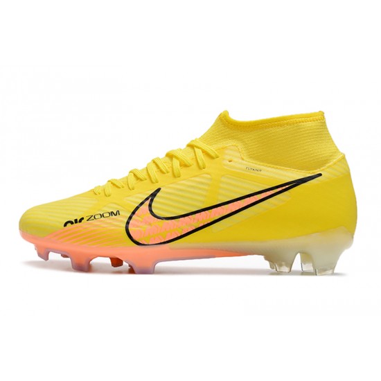 Nike Air Zoom Mercurial Superfly IX Academy High FG Yellow Black Soccer Cleats