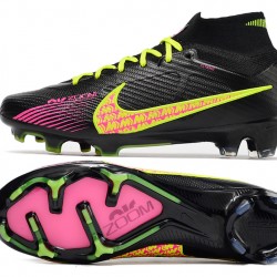 Nike Air Zoom Mercurial Superfly IX Elite High FG Black Yellow Pink Soccer Cleats