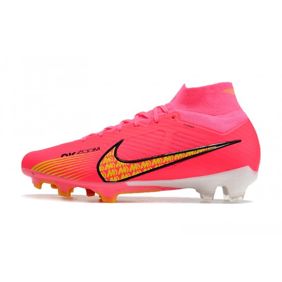 Nike Air Zoom Mercurial Superfly IX Elite High FG Pink Gold Black Soccer Cleats