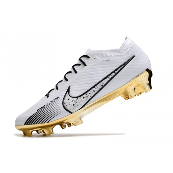 Nike Air Zoom Mercurial Vapor XV Elite FG Gold Black White Soccer Cleats