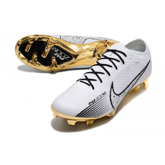 Nike Air Zoom Mercurial Vapor XV Elite FG Gold Black White Soccer Cleats