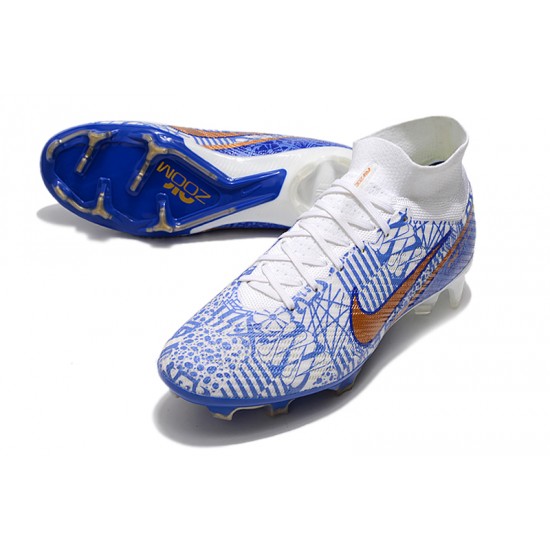 Nike Air Zoom Mercurial Vapor XV MDS Elite FG Blue White Gold Soccer Cleats
