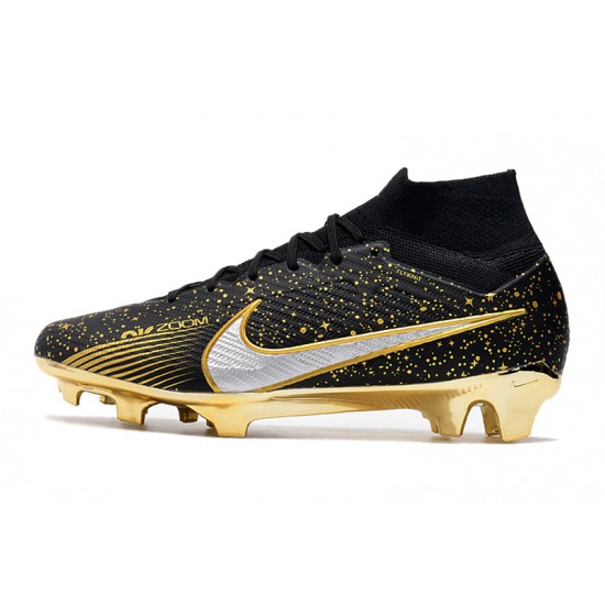 Nike Air Zoom Mercurial Vapor XV MDS Elite FG Gold Silver Soccer Cleats