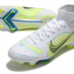 Nike Mercurial Superfly 8 Elite High FG Yellow Green White Soccer Cleats