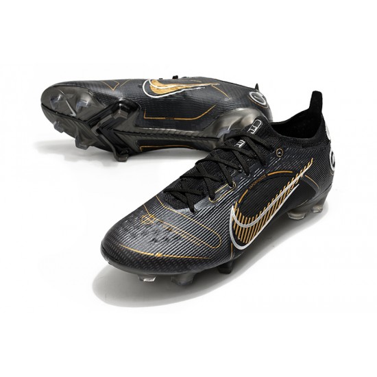 Nike Mercurial Vapor XIV Elite FG Black Gold White Soccer Cleats