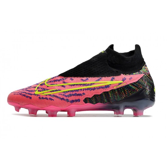 Nike Phantom GX Elite DF Link FG Yellow Black Peach High Soccer Cleats