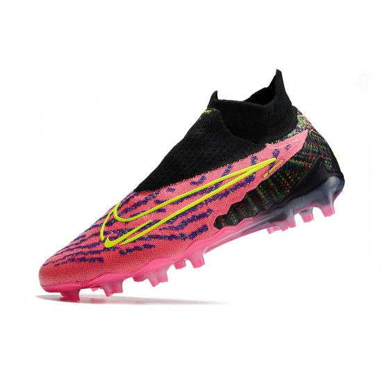 Nike Phantom GX Elite DF Link FG Yellow Black Peach High Soccer Cleats