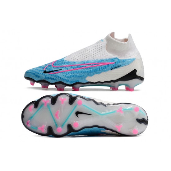 Nike Phantom GX Elite FG Blue White Pink High Soccer Cleats