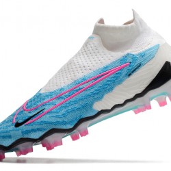 Nike Phantom GX Elite FG Blue White Pink High Soccer Cleats