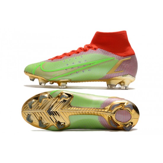 Nike Superfly 8 Elite FG Green Red Gold Soccer Cleats